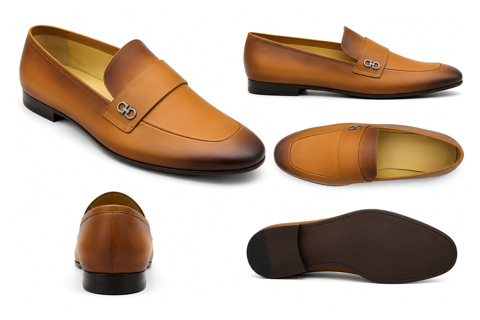 Ferragamo New Vicuna Fantasy Gancini Leather Loafers image 2